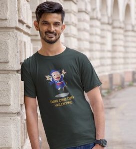 Valentine Ninja: Printed (Green) T-Shirt For Singles
