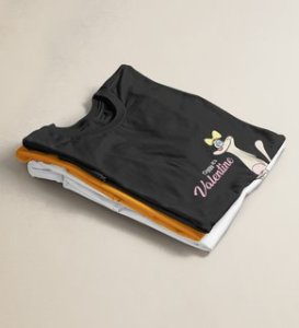 Cats Love Valentines: Amazingly Printed (black) T-Shirt For Singles