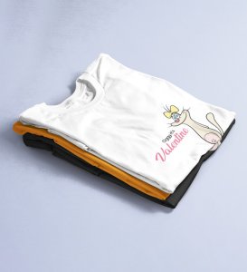 Cats Love Valentines: Amazingly Printed (white) T-Shirt For Singles