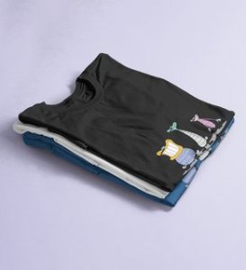 We Don't Have Valentine: Sublimation Printed (black) T-Shirt For Singles