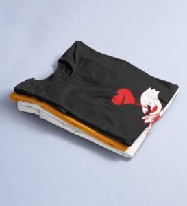 No Love No Pain: Sublimation Printed (black) T-Shirt For Singles