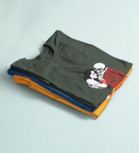 Love Is Insane : Printed (Green) T-Shirt For Singles