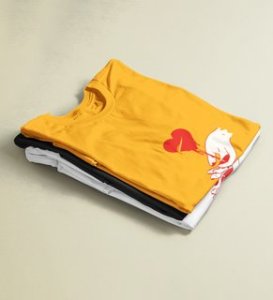 No Love No Pain: Sublimation Printed (yellow) T-Shirt For Singles
