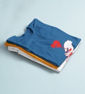 No Love No Pain: Sublimation Printed (Blue) T-Shirt For Singles