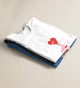 No Love No Pain: Sublimation Printed (white) T-Shirt For Singles
