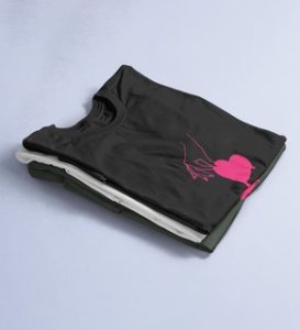 Te Amo: Sublimation Printed (black) T-Shirt For Singles