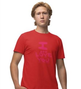 I Love You: Sublimation Printed (Red) T-Shirt For Singles
