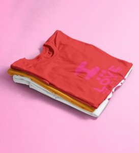 I Love You: Sublimation Printed (Red) T-Shirt For Singles