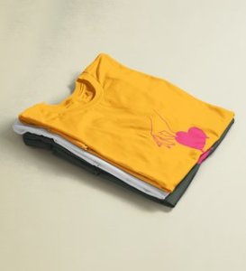 Te Amo: Sublimation Printed (yellow) T-Shirt For Singles