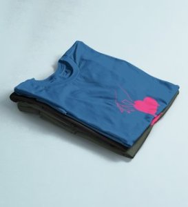 Te Amo: Sublimation Printed (Blue) T-Shirt For Singles