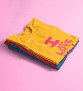 I Love You: Sublimation Printed (yellow) T-Shirt For Singles
