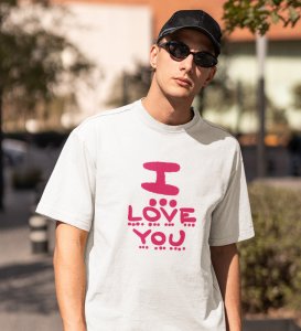 I Love You: Sublimation Printed (white) T-Shirt For Singles