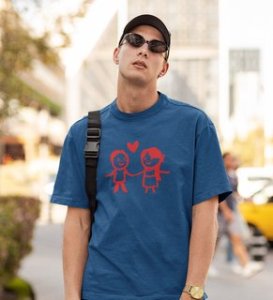 Couples In Love: (Blue) T-Shirt For Singles
