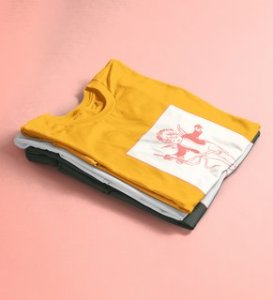 Love is Infinite : Printed (yellow) T-Shirt For Singles