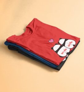 Made For Each Other: Sublimation Printed (Red) T-Shirt For Singles