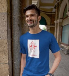 Sending Love: Printed (Blue) T-Shirt For Singles
