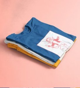 Sending Love: Printed (Blue) T-Shirt For Singles