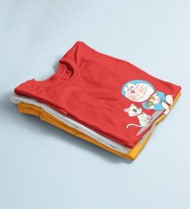Cute Couples: Printed (Red) T-Shirt For Singles