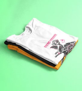 Sending Love: Printed (white) T-Shirt For Singles