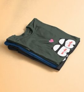 Made For Each Other: Sublimation Printed (Green) T-Shirt For Singles