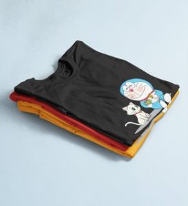 Cute Couples: Printed (black) T-Shirt For Singles