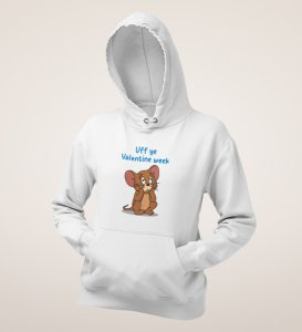 Oh No Valentine: Amazing Printed (white) Hoodies For Singles