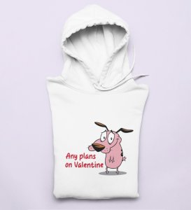 Any Plans On Valentine: Printed (white) Hoodies For Singles