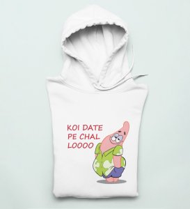 Take Me Out For Date: Amazing Printed (white) Hoodies For Singles