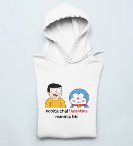 Let's Celebrate Valentine: Printed (white) Hoodies For Singles