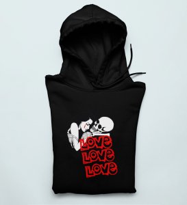 Love Is Insane : Printed (black) Hoodies For Singles