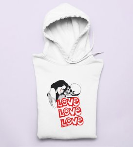 Love Is Insane : Printed (white) Hoodies For Singles