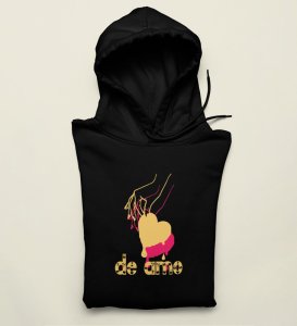 Te Amo: Sublimation Printed (black) Hoodies For Singles