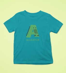 Alligator, Boys Printed Crew Neck tshirt (teal)