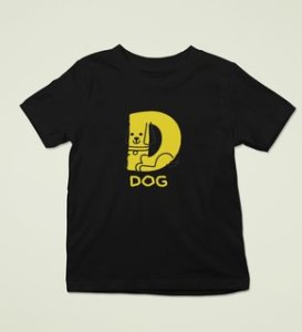 Doggy Dog, Boys Round Neck Printed Blended Cotton Tshirt (black)