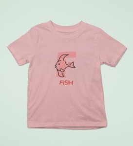 Fishy Fish, Printed Cotton Tshirt (baby pink) for Boys