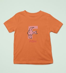 Fishy Fish, Printed Cotton Tshirt (orange) for Boys