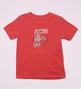 Fishy Fish, Printed Cotton tshirt (red) for Boys