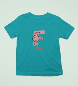Fishy Fish, Printed Cotton tshirt (teal) for Boys