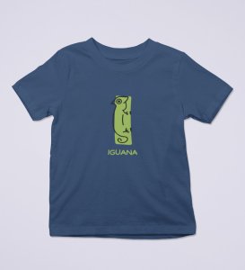 Intelligent Iguana, Boys Printed Crew Neck tshirt (Navy blue)