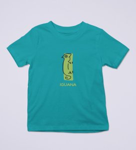 Intelligent Iguana, Boys Printed Crew Neck tshirt (teal)