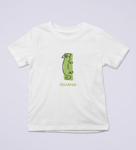 Intelligent Iguana, Boys Printed Crew Neck tshirt (white)