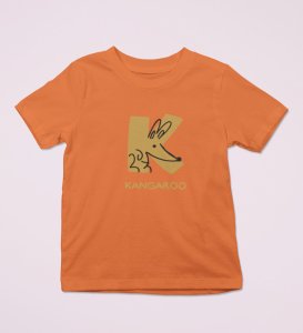 Kangaroo, Printed Cotton Tshirt (orange) for Boys