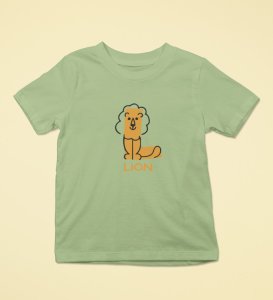 Lazy Lion, Boys Printed Crew Neck tshirt (olive)