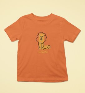 Lazy Lion, Boys Printed Crew Neck Tshirt (orange)