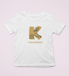 Kangaroo, Printed Cotton tshirt (white) for Boys