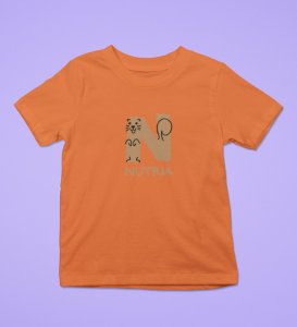 Naughty Nutria, Boys Round Neck Blended Cotton Tshirt (orange)
