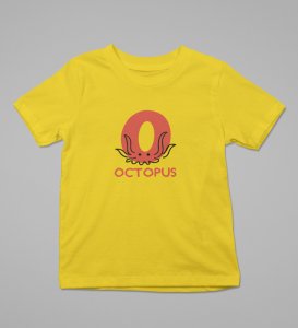 Ocean Octopus, Boys Printed Crew Neck tshirt (yellow)