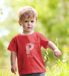 Pepper Pig, Boys Cotton Text Print tshirt (red)