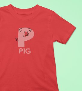 Pepper Pig, Boys Cotton Text Print tshirt (red)