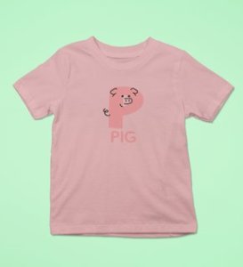 Pepper Pig, Boys Cotton Text Print Tshirt (baby pink)